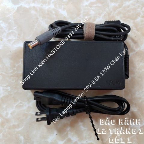 Sạc Laptop Lenovo 20V-8.5A 170W Chân Kim Chính Hãng - Tương Thích với W520 W530 W540 W541 T440p L540 L440, Bảo Hành 12 Tháng