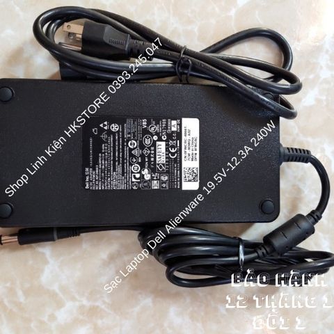 Sạc Laptop Dell Alienware 240W 19.5V-12.3A Chính Hãng - Phù Hợp cho M17x, M18x, Precision M6500 M6600 M6700