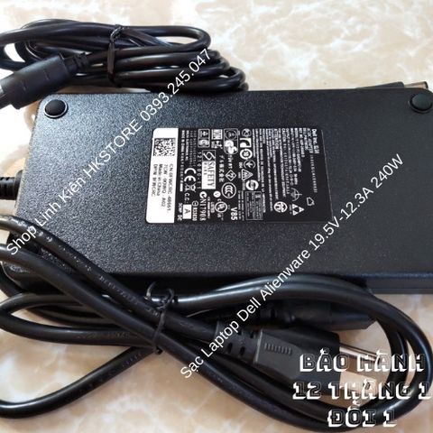 Sạc Laptop Dell Alienware 240W 19.5V-12.3A Chính Hãng - Phù Hợp cho M17x, M18x, Precision M6500 M6600 M6700