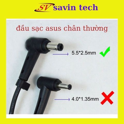 Sạc Laptop Asus 65W Chính Hãng Savintech - Cục Sạc 3.42A Vuông, Chân Cắm 5.5*2.5, Bảo Hành 12 Tháng