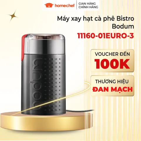 Máy xay hạt cà phê điện Bodum Bistro 150W - Thiết kế nhỏ gọn, dễ sử dụng, xay hạt cà phê thơm ngon, chuẩn vị tại nhà