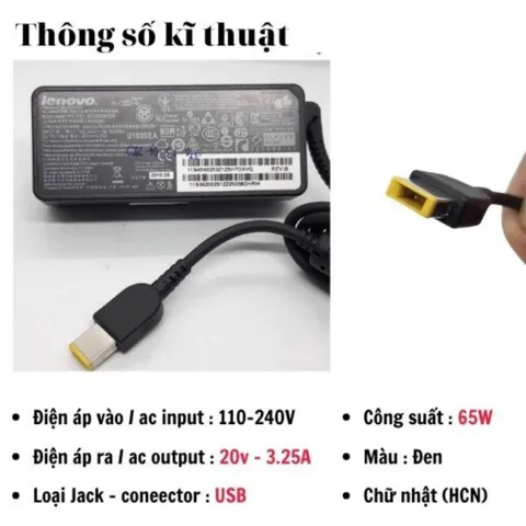 Sạc laptop lenovo 3,25 chân usb , sạc thinkpad zin cao cấp chân vuông bảo hành 12 tháng PHỤ KIỆN LAPTOP