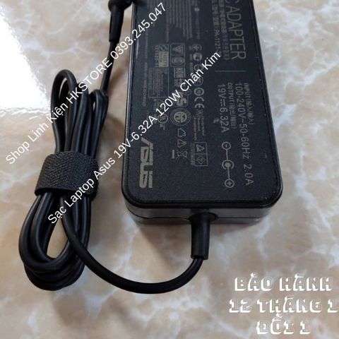 Sạc Laptop Asus 19V 6.32A 120W - Adapter Chân Kim Cho G501 N501 UX501 UX550 U500 UX561 FX570 - Phụ Kiện Chất Lượng cao
