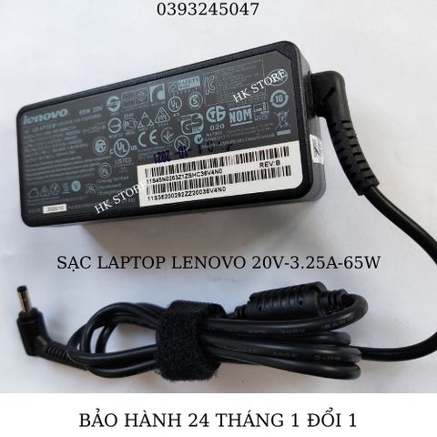 Sạc Laptop Lenovo Ideapad 20V-3.25A 65W Chính Hãng, Tương Thích Với Nhiều Dòng Máy, Bảo Hành 24 Tháng, Được Tặng Kèm Dây Nguồn