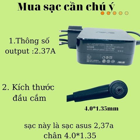 Sạc Laptop Asus Chân Nhỏ 4.0*1.35 2.37A Savintech - Sạc Máy Tính Chính Hãng Bảo Hành 12 Tháng, Chất Lượng Cao