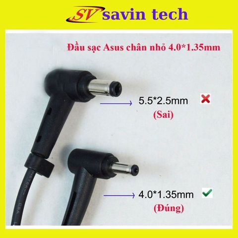 Sạc Laptop Asus Chân Nhỏ 4.0*1.35 2.37A Savintech - Sạc Máy Tính Chính Hãng Bảo Hành 12 Tháng, Chất Lượng Cao