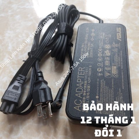 Sạc Laptop Asus 20V 7.5A 150W - Chân Kim Nhỏ 6.0 x 3.7mm cho ROG Strix GL531GT GL731GT PX731GT FX505GT