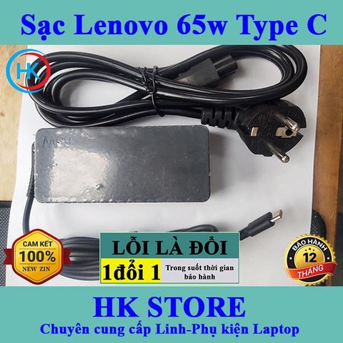 Sạc Laptop Lenovo 20V 3.25A 65W Chân Type C - Adapter Chính Hãng Dùng Cho Yoga, Ideapad và Các Dòng Lenovo Khác