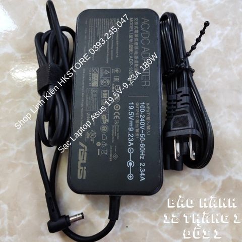 Sạc Laptop Asus 19.5V-9.23A 180W Đầu Tròn Kim 7.4X5.0 cho Dòng Gaming G75 FX502 GL502 G751 G752 - Bảo Hành 12 Tháng
