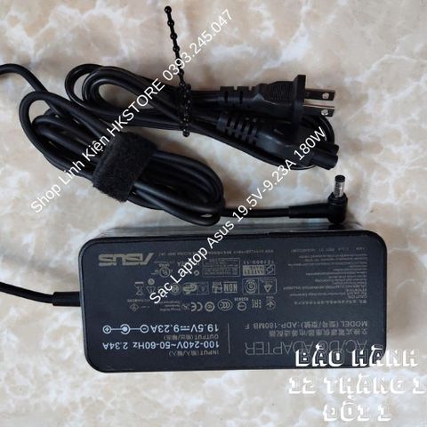 Sạc Laptop Asus 19.5V-9.23A 180W Đầu Tròn Kim 7.4X5.0 cho Dòng Gaming G75 FX502 GL502 G751 G752 - Bảo Hành 12 Tháng