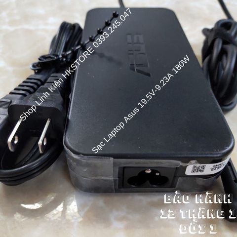 Sạc Laptop Asus 19.5V-9.23A 180W Đầu Tròn Kim 7.4X5.0 cho Dòng Gaming G75 FX502 GL502 G751 G752 - Bảo Hành 12 Tháng