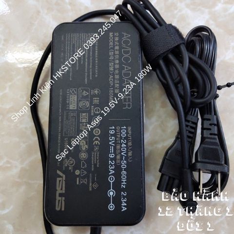 Sạc Laptop Asus 19.5V-9.23A 180W Đầu Tròn Kim 7.4X5.0 cho Dòng Gaming G75 FX502 GL502 G751 G752 - Bảo Hành 12 Tháng