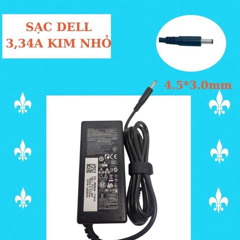 Sạc Laptop Dell 3,34 Kim Nhỏ 65W Chân Φ4.5Φ3.0, Adapter Chính Hãng Bảo Hành 12 Tháng - Sạc Zin Cao Cấp cho Máy Tính Dell