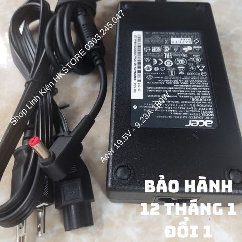 Sạc Laptop Acer 19.5V-9.23A 180W cho Acer Aspire V15, V17 Nitro và Predator Helios 300 - Bảo Hành 12 Tháng, Dây Nguồn Kèm Theo