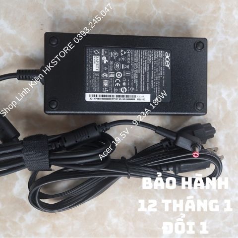 Sạc Laptop Acer 19.5V-9.23A 180W cho Acer Aspire V15, V17 Nitro và Predator Helios 300 - Bảo Hành 12 Tháng, Dây Nguồn Kèm Theo