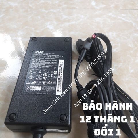 Sạc Laptop Acer 19.5V-9.23A 180W cho Acer Aspire V15, V17 Nitro và Predator Helios 300 - Bảo Hành 12 Tháng, Dây Nguồn Kèm Theo