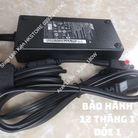 Sạc Laptop Acer 19.5V-9.23A 180W cho Acer Aspire V15, V17 Nitro và Predator Helios 300 - Bảo Hành 12 Tháng, Dây Nguồn Kèm Theo
