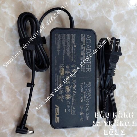 Sạc Laptop Asus 19V-6.32A 120W - Chân Thường Cao Cấp Dùng Cho GL551 GL552 GL553 FX53 G771 G752 X550 X580 K750
