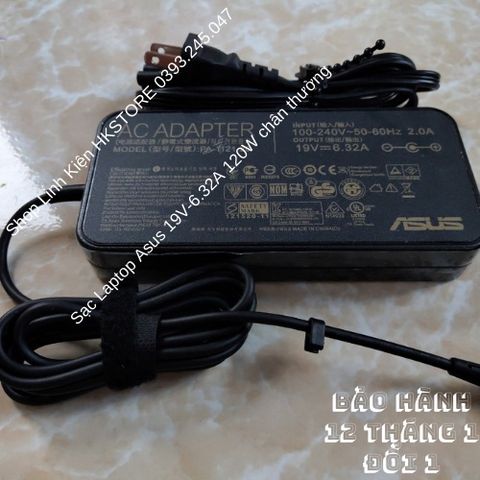 Sạc Laptop Asus 19V-6.32A 120W - Chân Thường Cao Cấp Dùng Cho GL551 GL552 GL553 FX53 G771 G752 X550 X580 K750