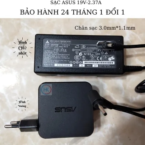 🔝 Sạc Laptop asus 19V-3.42A/2.37A chân nhỏ 3.0mmx1.1mm Asus UX31E, UX21E K401J-E1 K401L K401U K441 K441U F441S X200