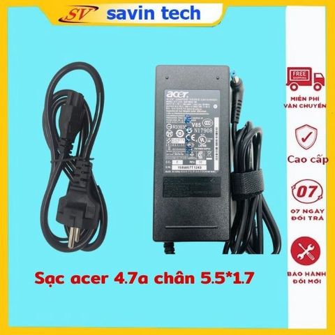 Sạc Laptop ACER 90W Zin Chính Hãng 4.7A - Bảo Hành 12 Tháng, Sạc Ổn Định Không Nóng Máy