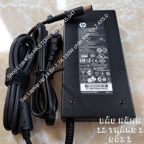 Sạc Laptop HP 19.5V 7.7A 150W chân kim to (7.4*5.0) - Phụ kiện Zin cho HP Zbook, EliteBook, HP HDX và nhiều dòng khác