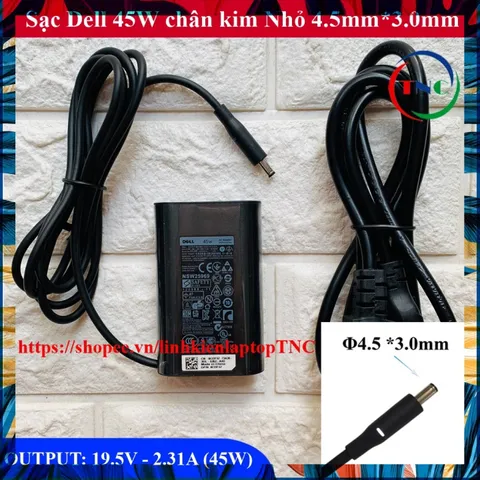 Sạc Laptop Dell Oval 19.5V 2.31A 45W chân kim nhỏ - XPS 13 (Dell Ovan 45w) PHỤ KIỆN LAPTOP