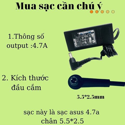 Sạc Laptop ASUS 4.7A Zin Chính Hãng - Sạc Cao Cấp Bảo Hành 12 Tháng - Giải Pháp An Toàn Cho Máy Tính