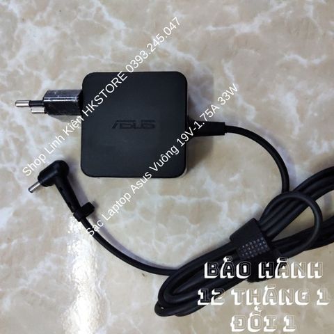 Sạc Laptop Asus Vuông 19V-1.75A 33W Chính Hãng - Dùng Cho X453, X553, K401L, E502 và nhiều mẫu khác, Bảo Hành 12 Tháng