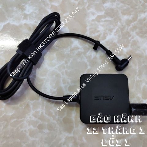 Sạc Laptop Asus Vuông 19V-1.75A 33W Chính Hãng - Dùng Cho X453, X553, K401L, E502 và nhiều mẫu khác, Bảo Hành 12 Tháng