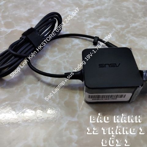 Sạc Laptop Asus Vuông 19V-1.75A 33W Chính Hãng - Dùng Cho X453, X553, K401L, E502 và nhiều mẫu khác, Bảo Hành 12 Tháng