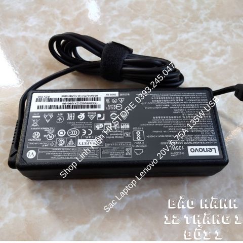 Sạc Laptop Lenovo 20V-6.75A 135W USB Chân Vuông, Phù Hợp Cho Y50-70, Y40-70, T550p, Y700, T540P - Bảo Hành 12 Tháng