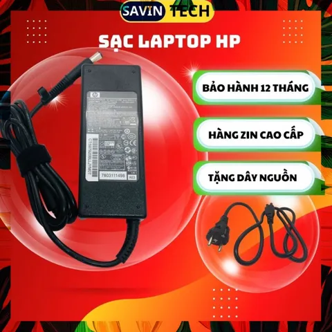 Sạc Laptop HP 3.5A chân kim to savin tech, sạc máy tính hp 65w zin cao cấp - tặng kèm dây nguồn dây nguồn hp PHỤ KIỆN LA