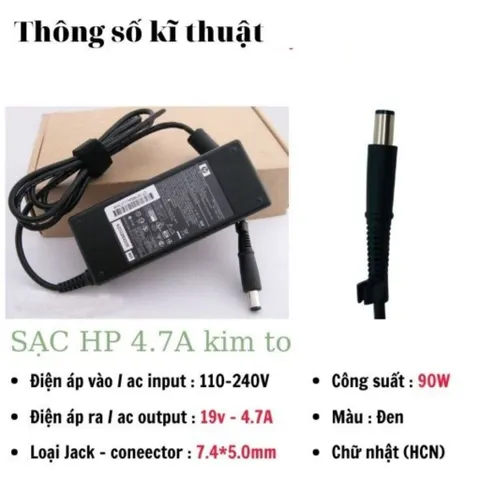 Sạc Laptop HP 3.5A chân kim to savin tech, sạc máy tính hp 65w zin cao cấp - tặng kèm dây nguồn dây nguồn hp PHỤ KIỆN LA