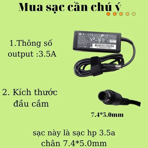 Sạc Laptop HP 3.5A chân kim to savin tech, sạc máy tính hp 65w zin cao cấp - tặng kèm dây nguồn dây nguồn hp PHỤ KIỆN LA