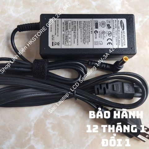 Sạc Laptop Samsung 14V-3A 42W, Tương Thích 15