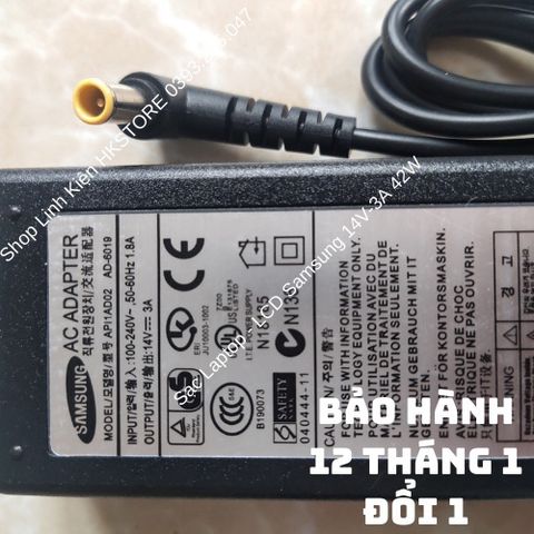 Sạc Laptop Samsung 14V-3A 42W, Tương Thích 15