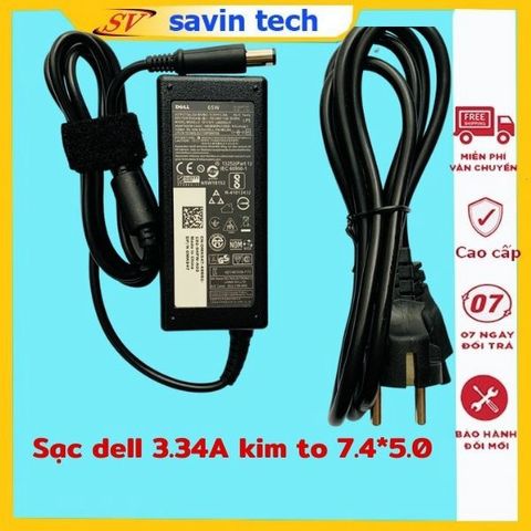 Sạc Laptop Dell 3.34 Kim To Chính Hãng - Sạc Đẹp Chắc Chắn, Bảo Hành 12 Tháng, Chân Cắm 7.4*5.5