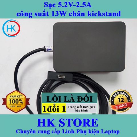 Sạc laptop Microsoft Surface 3 5.2V-2.5A 13W chính hãng cho model 1623/1624/1645/1706/1751 - Bảo hành 12 tháng