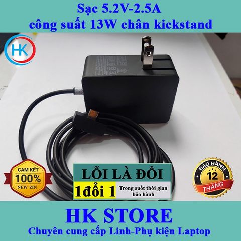Sạc laptop Microsoft Surface 3 5.2V-2.5A 13W chính hãng cho model 1623/1624/1645/1706/1751 - Bảo hành 12 tháng