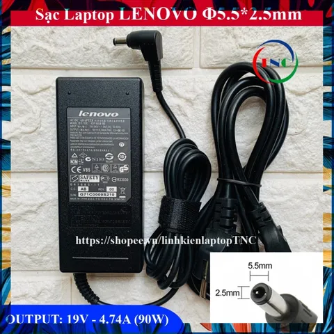 Sạc Laptop Lenovo 19V - 4.74A - 90W ( Adapter Lenovo 19V - 4.74A ) kèm dây nguồn PHỤ KIỆN LAPTOP