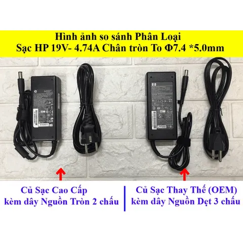 Sạc Laptop HP 19V - 4.74A chân kim to HP 8460 8470 8560P 8570P (Adapter HP 90w tròn to) PHỤ KIỆN LAPTOP