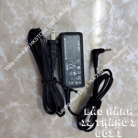 Sạc Laptop Asus 19V-1.75A 33W Chân Thường 4.0mm Đen - Chất Lượng Tốt, Bảo Hành 12 Tháng, Phù Hợp Với Nhiều Dòng Asus
