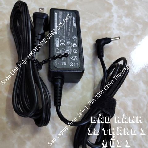 Sạc Laptop Asus 19V-1.75A 33W Chân Thường 4.0mm Đen - Chất Lượng Tốt, Bảo Hành 12 Tháng, Phù Hợp Với Nhiều Dòng Asus