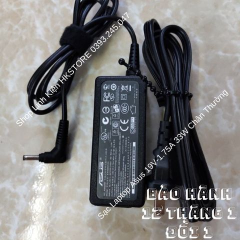 Sạc Laptop Asus 19V-1.75A 33W Chân Thường 4.0mm Đen - Chất Lượng Tốt, Bảo Hành 12 Tháng, Phù Hợp Với Nhiều Dòng Asus
