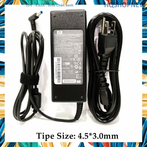 [Sạc zin] Sạc Laptop HP 19.5V - 4.62A - 90W chân kim xanh nhỏ 4.5 x 3.0 mm PHỤ KIỆN LAPTOP