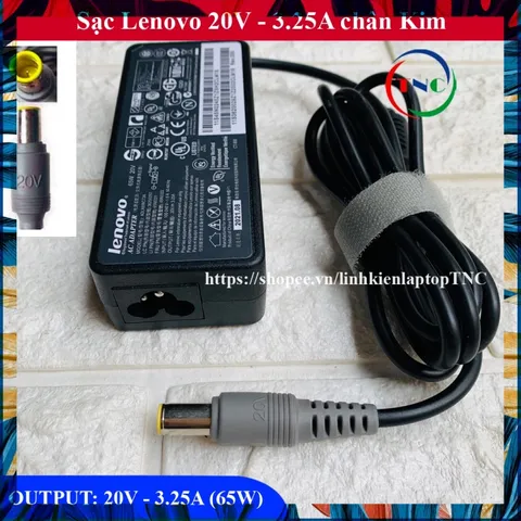 Sac Laptop Lenovo 20V - 3.25A, 65W Đầu Kim To hàng thay thế cho dòng IBM - ThinkPad PHỤ KIỆN LAPTOP