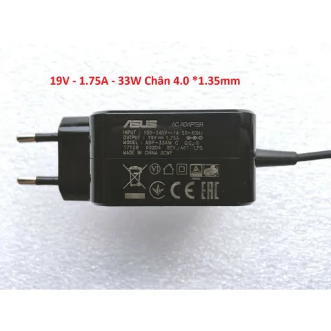 [Sạc zin] Sạc laptop Asus 19V - 1.75A - 33W Chân nhỏ 4.0*1.35mm PHỤ KIỆN LAPTOP