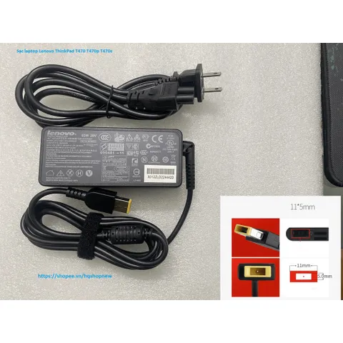 [Sạc zin] Sạc laptop Lenovo ThinkPad T470 T470p T470s 20V - 2.25A - 3.25A - 45W - 65W chân vuông USB PHỤ KIỆN LAPTOP