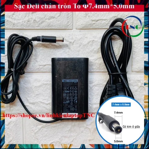 Sạc Laptop Dell Oval 19.5V 3.34A 65W chân tròn TO 7.4*5.0mm Dell Latitude E7250 E7450 E5250 3340 E5450 E5470 E5490 PHỤ K